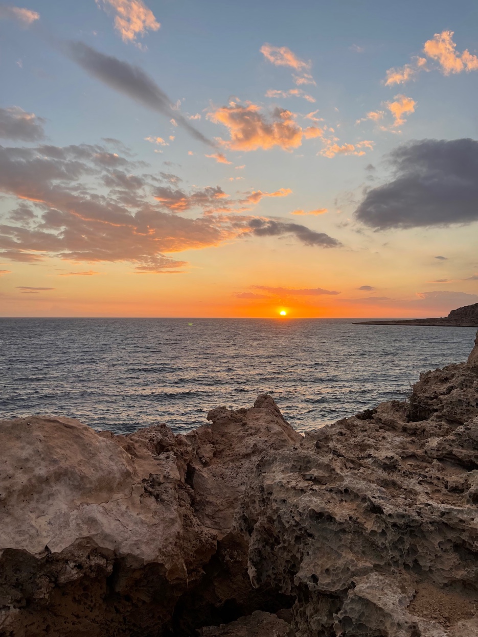Cape Greco rocky coastline sunset