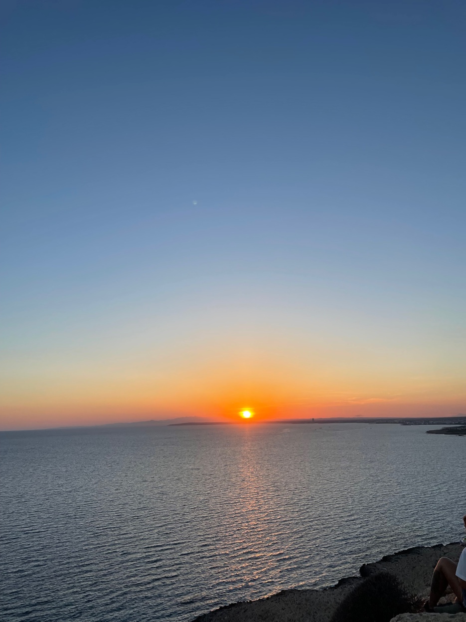 Open sea sunset Ayia Napa Cyprus