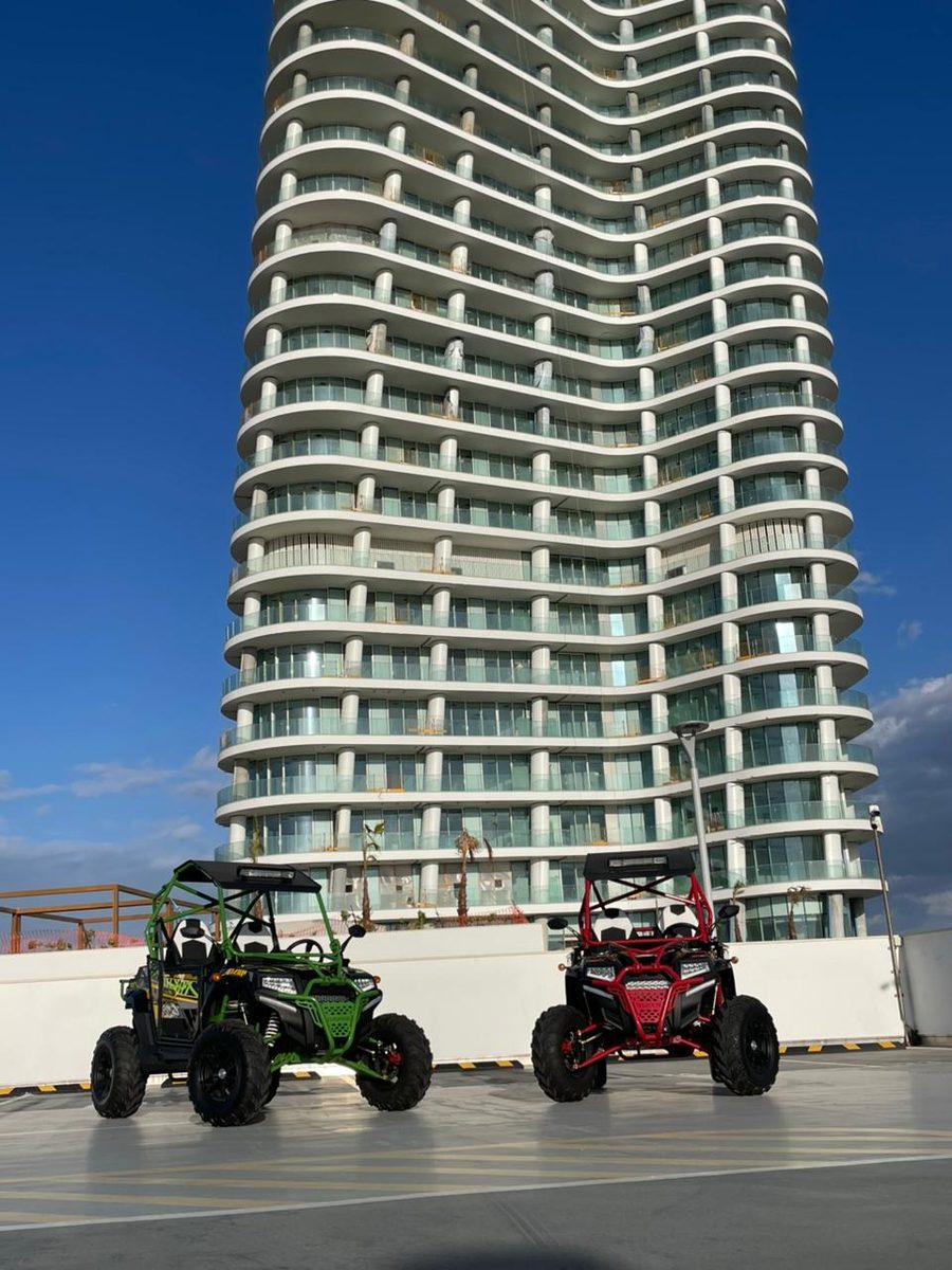 Buggy rental Ayia Napa, green and red buggies from The Drivers Rentals