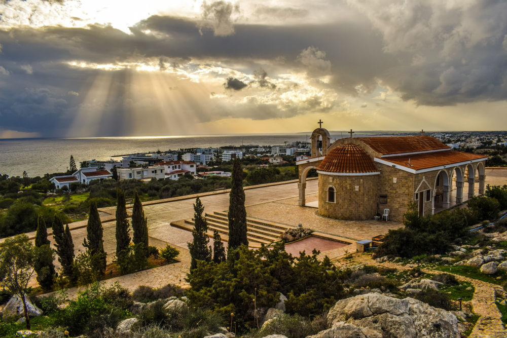 Ayios Epifanios church Ayia Napa with sea view