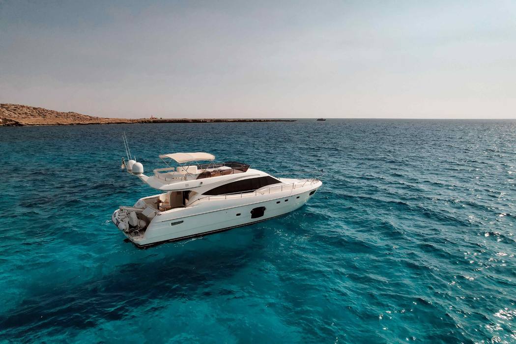 Ferretti 592 luxury yacht charter Ayia Napa